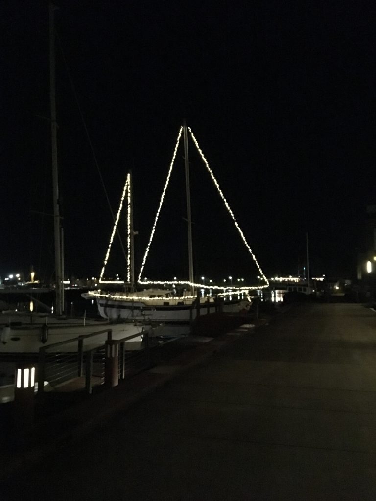 Båd med lyskæder