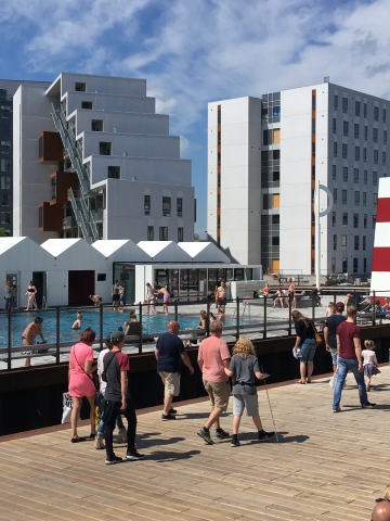 Odense havnebad have mange gæster i løbet af weekenden