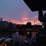 Solnedgang på Odense havn